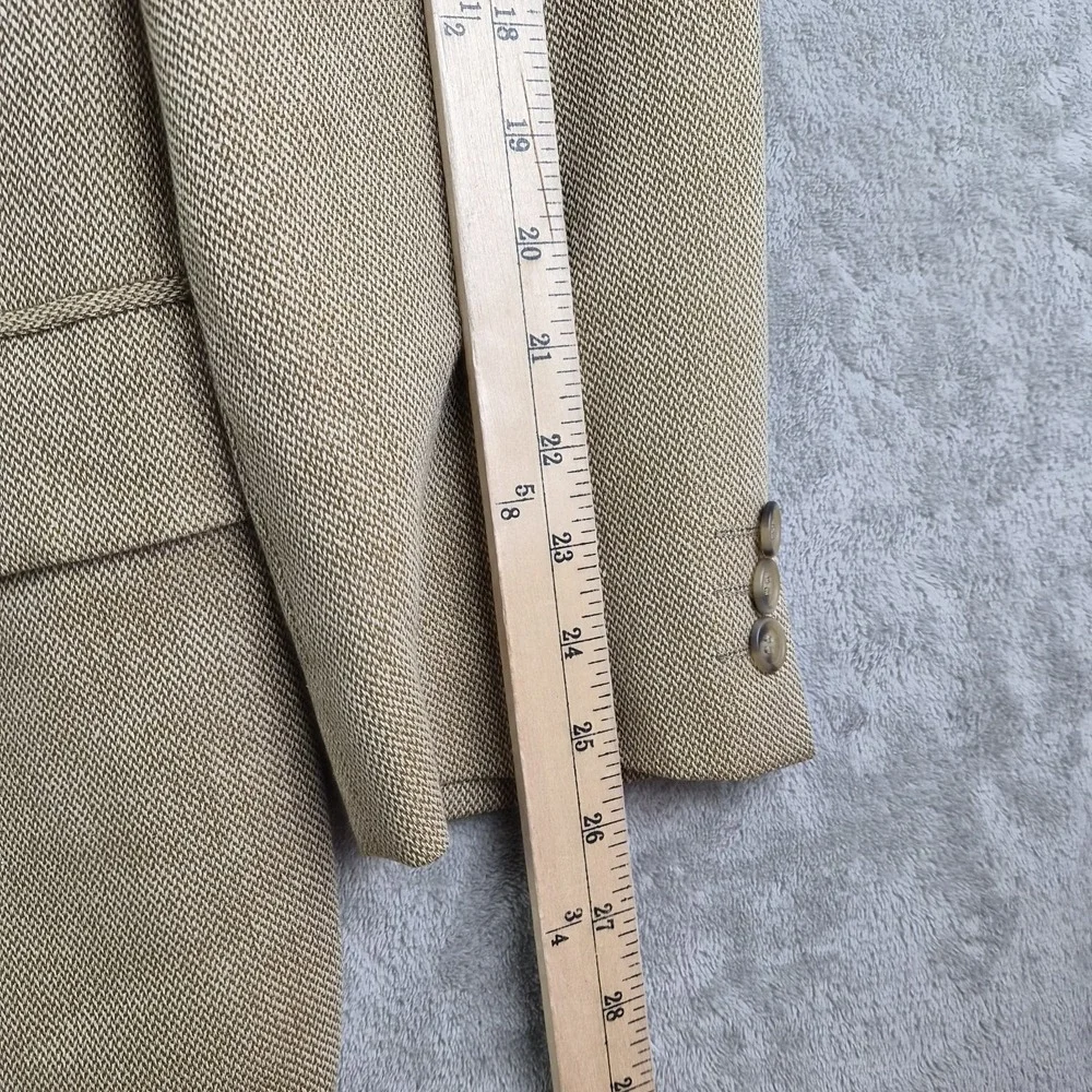 Ermenegildo Zegna Soft Blazer Jacket Mens 56R Beige Silk Wool Blend Switzerland